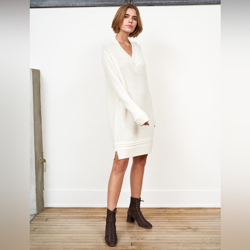 La Ligne Cream Long Sleeve Dress
